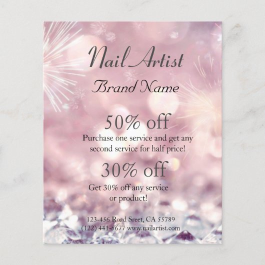 Nagelkünstlergeschäft personalisierter Flyer (Voorkant)
