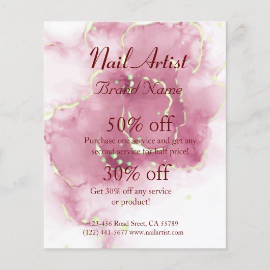 Nagelkünstlergeschäft personalisierter Flyer (Voorkant)