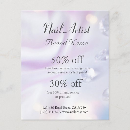 Nagelkünstlergeschäft personalisierter Flyer (Voorkant)