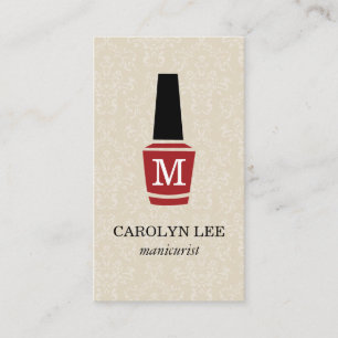 Nagellak Elegante Damast Monogram Visitekaartje