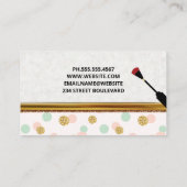 Nagellak en borstel | stip van de polka | Gouden r Visitekaartje (Achterkant)