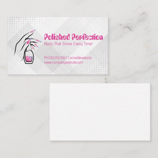 Nagellak en gemanicuurde hand visitekaartje (Voorkant / Achterkant)