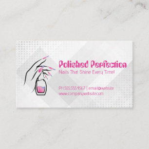 Nagellak en gemanicuurde hand visitekaartje