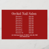 Nagellak Esthetisch Nail Salon prijslijsten Flyer (Achterkant)