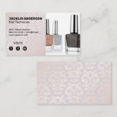 Nagellak flessen | Damaskpatroon | loyaliteit Klantenkaartje (Voorkant / Achterkant)