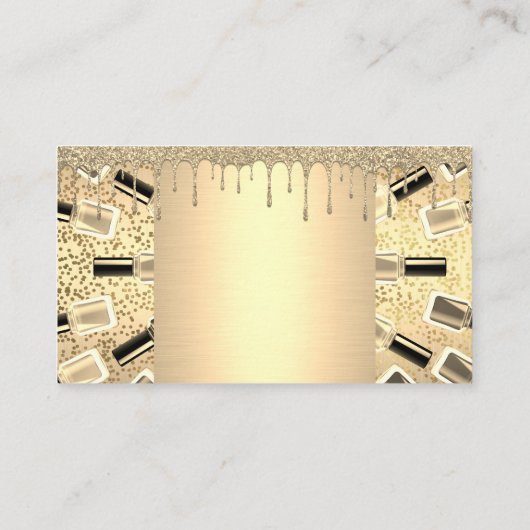 Nagellak Flessen | Goud Metaal Visitekaartje (Achterkant)