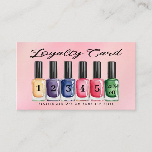 Nagellak Flessen Waterverf Monogram Klantenkaartje (Voorkant)