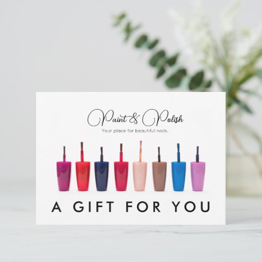 Nagellak Kleurenset Nagelsalon Cadeaubon (Staand voorkant)