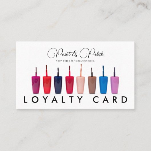 Nagellak Kleurenset Nagelsalon Loyalty Kaart (Voorkant)