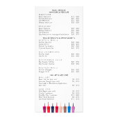Nagellak Kleurenset Nagelsalon Services Menu (Achterkant)