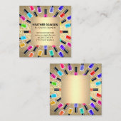 Nagellak Lijst | goudmetaalvlokken Vierkante Visitekaartje (Voorkant / Achterkant)