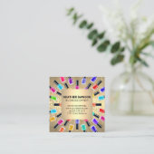 Nagellak Lijst | goudmetaalvlokken Vierkante Visitekaartje (Staand voorkant)