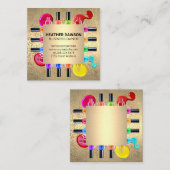 Nagellak Lijst | Luxegoud Vierkante Visitekaartje (Voorkant / Achterkant)