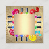 Nagellak Lijst | Luxegoud Vierkante Visitekaartje (Achterkant)