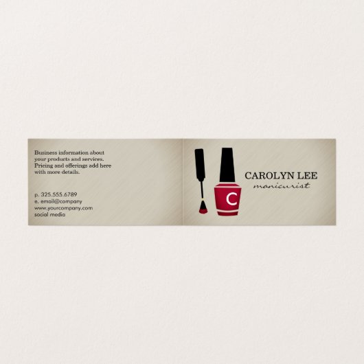 Nagellak Manicure Monogram Visitekaartje (Buitenkant ongevouwen)