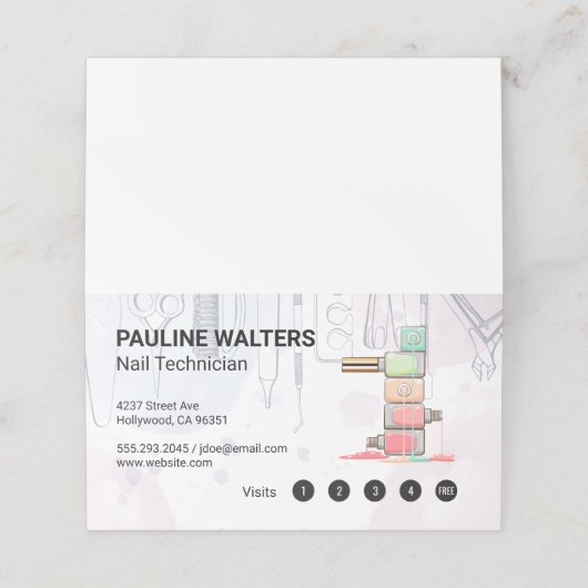 nagellak | Manicure Tools Klantenkaartje (Buitenkant ongevouwen)