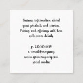 nagellak | nageltechnicus vierkante visitekaartje (Achterkant)