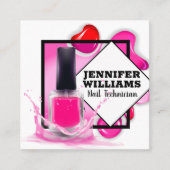 nagellak | nageltechnicus vierkante visitekaartje (Voorkant)