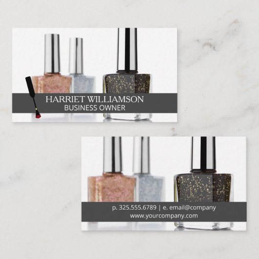 nagellak | Nail Polis fles Visitekaartje (Voorkant / Achterkant)