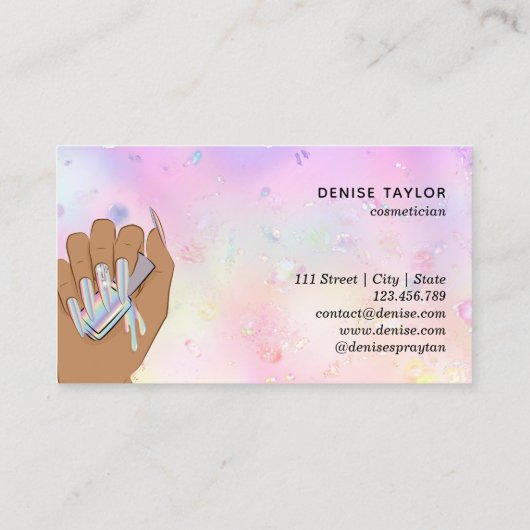 nagellak slachterij hand nagellak technicus visitekaartje (Achterkant)