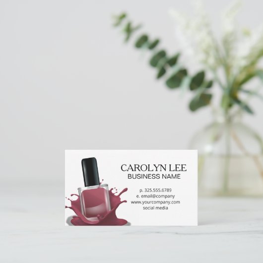 Nagellak splash | Dieprood Visitekaartje (Staand voorkant)