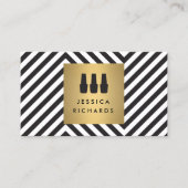 Nagellak Trio Logo op Retro Zwart/Wit Patroon Visitekaartje (Voorkant)