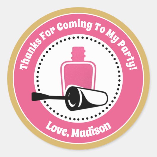 Nagellak Verjaardagsfeestje Favor Stickers (Voorkant)