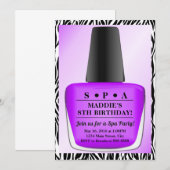 Nagellak verjaardagsuitnodiging Paarse nagellak Kaart (Voorkant / Achterkant)