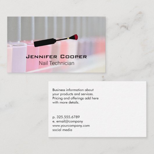 Nagellak Verscheidenheid | Manicure | Nagel Borste Visitekaartje (Voorkant / Achterkant)