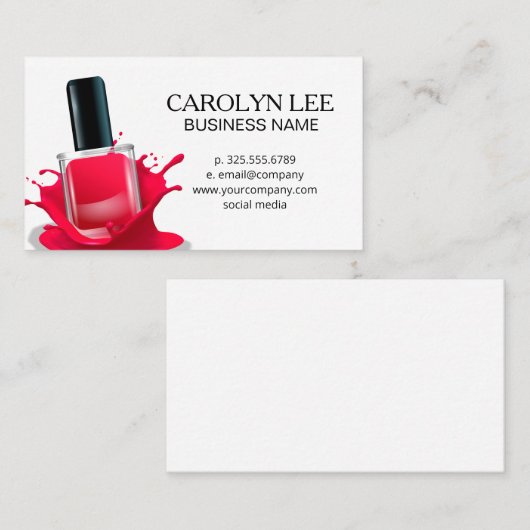 nagellak visitekaartje (Voorkant / Achterkant)