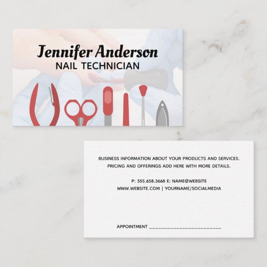 Nagelmanicure Gereedschap | Het schilderen van nag Visitekaartje (Voorkant / Achterkant)