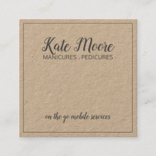 Nagelmanicurist of pedicurist schoonheidsdienst vierkante visitekaartje