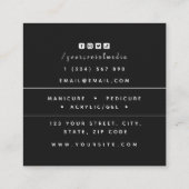 Nagelontwerp Acrylische pedicure Butterfly Vierkante Visitekaartje (Achterkant)