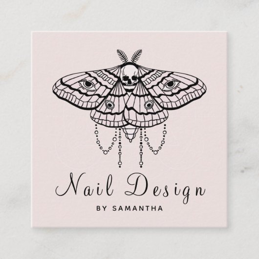 Nagelontwerp Acrylische pedicure Butterfly Vierkante Visitekaartje (Voorkant)