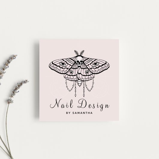 Nagelontwerp Acrylische pedicure Butterfly Vierkante Visitekaartje