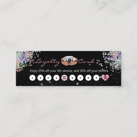 nagelontwerpservice Kortingskaart klant Klantenkaartje (Voorkant)