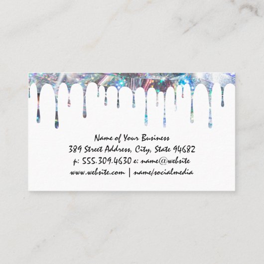 Nagelpoets Flessen | Glitter Drip Visitekaartje (Achterkant)