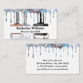 Nagelpoets Flessen | Glitter Drip Visitekaartje (Voorkant / Achterkant)