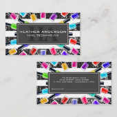 Nagelpolicflesjes | Monogram en Strepen | Afspraak Afsprakenkaartje (Voorkant / Achterkant)