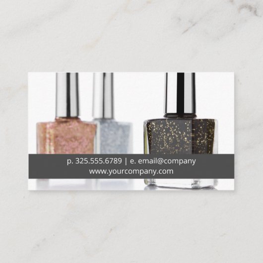 Nagelpolish Borstel | Flesjes Zakelijke Kaart Visitekaartje (Achterkant)