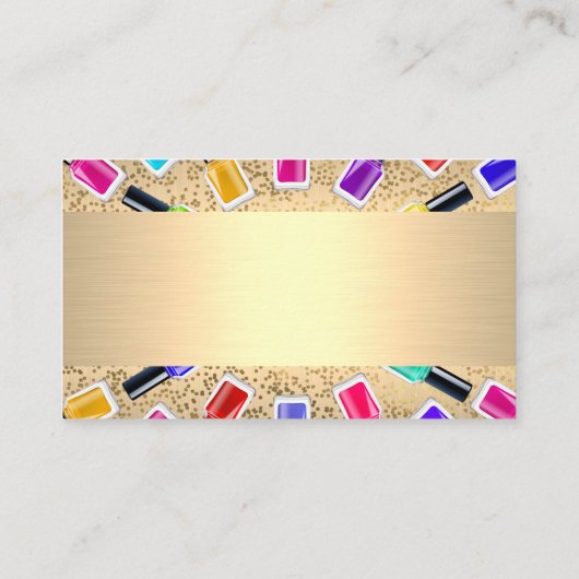 Nagelpolishflessen | Metallisch Goud | Gouden Spik Visitekaartje (Achterkant)