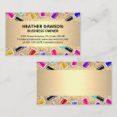 Nagelpolishflessen | Metallisch Goud | Gouden Spik Visitekaartje (Voorkant / Achterkant)