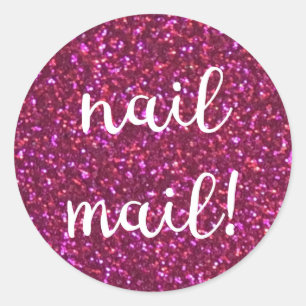 Nagelpost! Faux roze glitter sticker