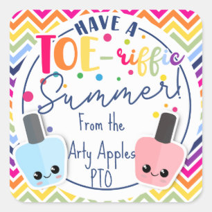 nagelproducten van de teen vierkante sticker