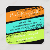 Nagelrozige kleurrijke vlekken nagelkunstenaar sal vierkante visitekaartje (Achterkant)