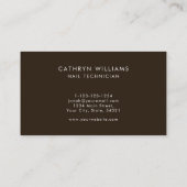 Nagels Bruin Dierenprint Nageltechnicus Visitekaartje (Achterkant)