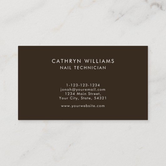 Nagels Bruin Dierenprint Nageltechnicus Visitekaartje (Achterkant)