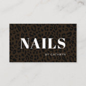 Nagels Bruin Dierenprint Nageltechnicus Visitekaartje (Voorkant)