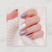 Nagels door aangepaste foto vierkante visitekaartje (Achterkant)