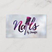 Nagels door - Tekst logo Tekening Glitter Nagellak Visitekaartje (Voorkant)